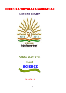 Science - Kendriya Vidyalaya Sangathan Regional Office Silchar