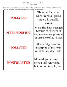 Classifying Metamorphic Rocks