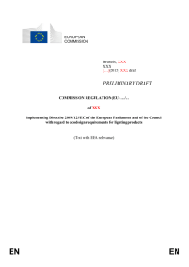 COMMISSION REGULATION (EU) …/… of XXX implementing