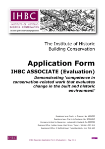 Evaluation - Institute of Historic Building Conservation