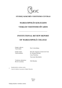 institutional review report of marijampolė college