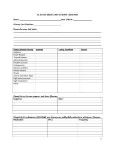 General endocrine patient form - St. John Providence Physician