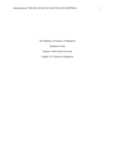 Ihe Influence of Genetics on Happiness