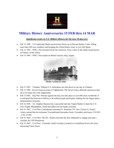 Military History Anniversaries 0215 thru 0314