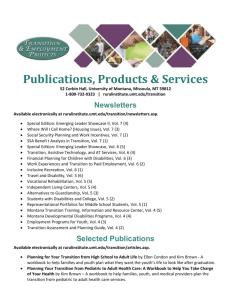 Transition & Employment Projects - Publications