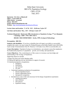 Example Syllabus BIO 478