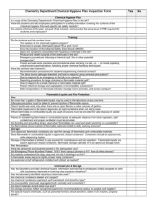 Chemistry Department Chemical Hygiene Plan Inspection Form Yes
