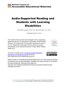 Audio-Supported Reading and Students with Learning Disabilities