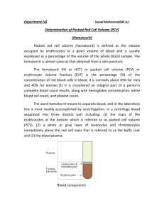 Determination of Packed Red Cell Volume (PCV)