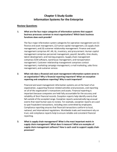 Study Guide for Enterprise Systems