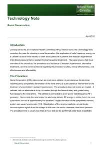 Renal Denervation Tech Note - National Health Committee