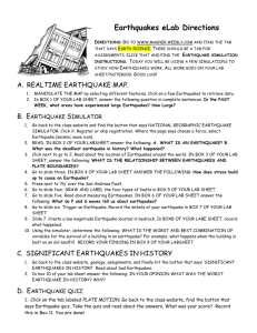 Earthquake Simulation instructions