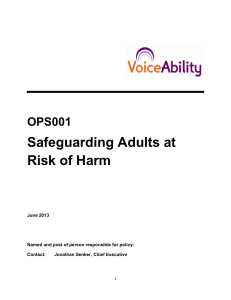 OPS001 Safeguarding Adults at Risk of Harm