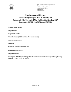 Environmental Review for Projects that are Exempt or Categorically