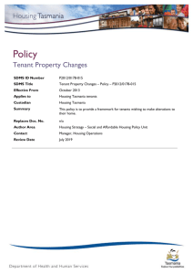 Tenant Property Changes Policy - Department of Health and Human