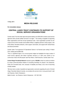 Media Release - Central Lakes Trust