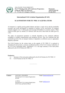 ICAO Position for ITU WRC-15 AGENDA ITEMS - Asia