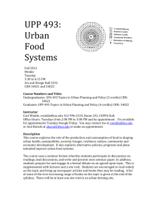 UPP 493: Urban Food Systems