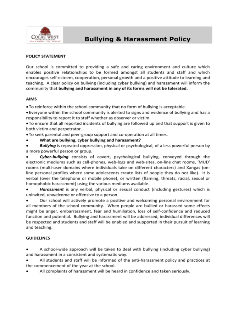 bullying and harassment essay