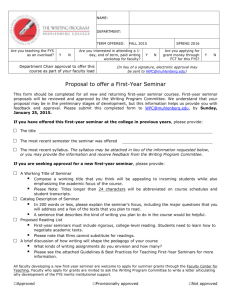 First-Year Seminar Proposal Form