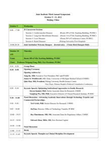 JI Symposium Schedule - Joint Institute for Translational and Clinical