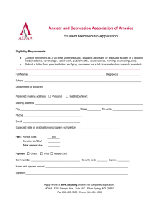 ADAA Student Membership Application