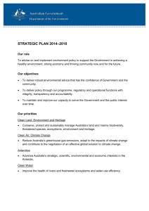 Department of the Environment Strategic Plan: 2014-2018
