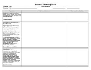 Seminar Planning Sheet