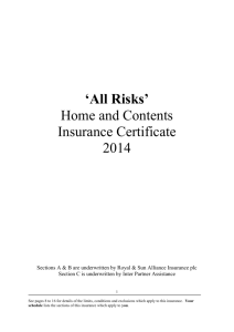 RSA ALL RISKS Wording 2014 - Heritage Insurance Agency