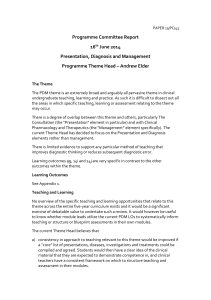 Presentation, Diagnosis and Management Theme report