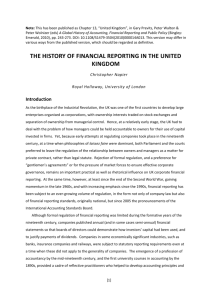 History of Financial Reporting in the UK