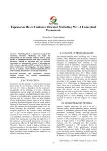 Expectation Based Customer Oriented Marketing Mix- A