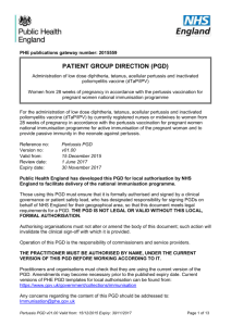 (dTaP/IPV) for pregnant women: patient group direction