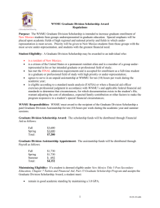Graduate Division Scholarship Regulations and Application Form