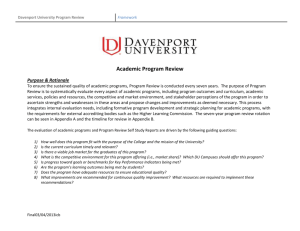 Program Review Framework
