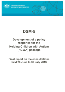 DSM-5 Consultation Schedule - Speech Pathology Australia