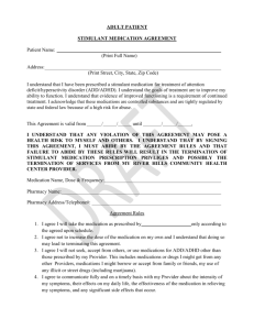 Draft Stimulant Treatment Agreement