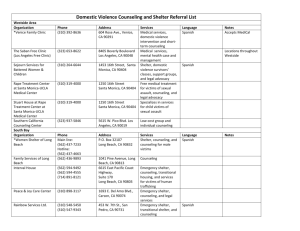 Los Angeles Counseling and Shelter Resources