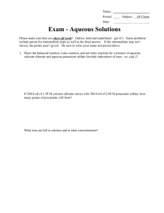 Exam - Aqueous Solutions