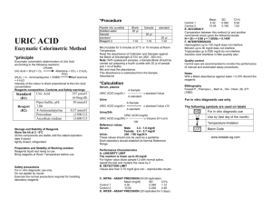 URIC ACID Enzymatic Colorimetric Method