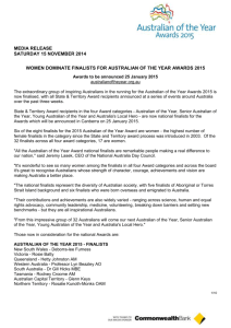 australian of the year awards 2015 finalist bios by award category