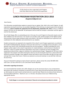lunch program registration - Pembina Trails School Division