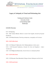 Legacy of Antiquity in Visual and Performing Arts