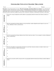 Influence of Geography and Climate Essay Graphic Organizer