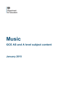 GCE AS and A level subject content for music