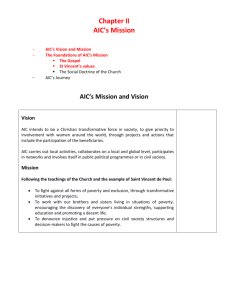 Chapter 2 – AIC`s Vision and Mission, The Foundations of AIC`s