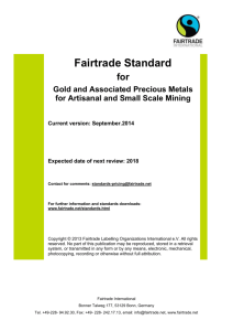 Draft Standard for Gold and Precious Metals