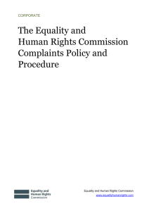 our complaints policy - Equality and Human Rights