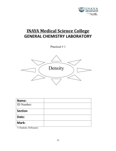 Practical 1,density - INAYA Medical College