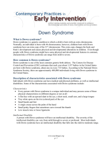 Down Syndrome - Contemporary Practices in Early Intervention